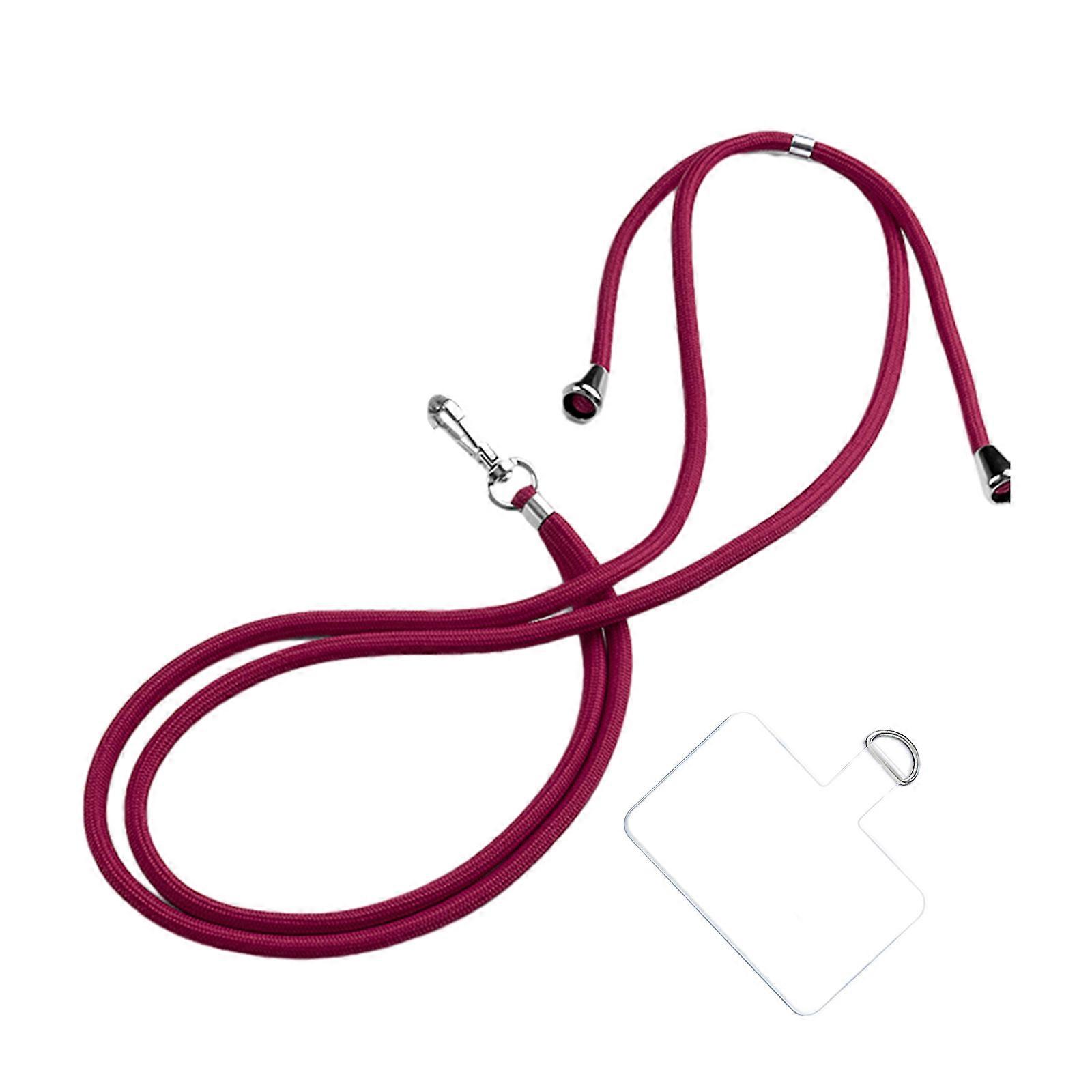 Phone Lanyard, Universal Adjustable Neck Straps for Phone Case Crossbody Phone Lanyards with Patches for Most Phone Claret