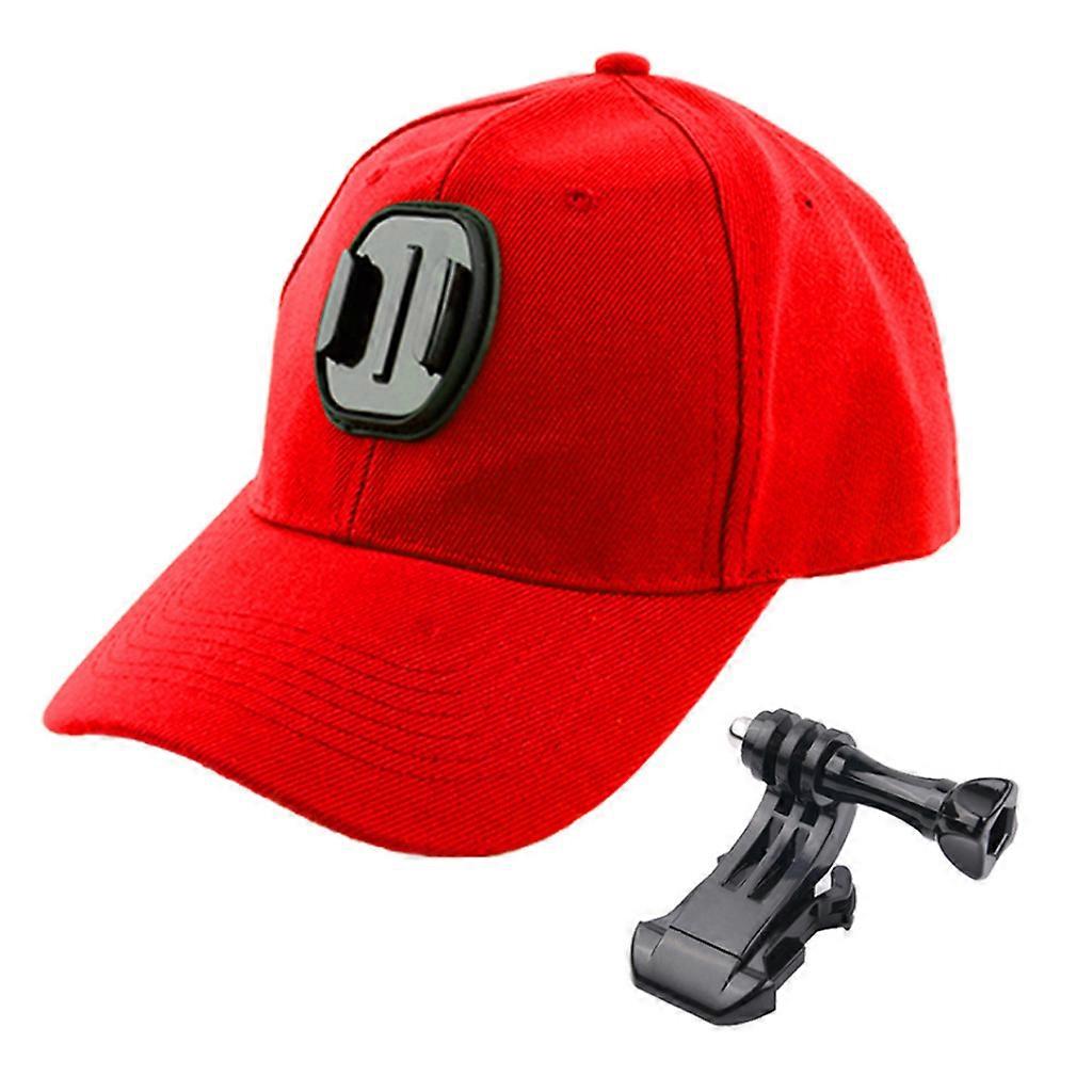 for Gopro8/7/6 Action Sport Camera Expansion Cap Handheld Hat Fixed Adapter J-shaped Mount Bracket Red