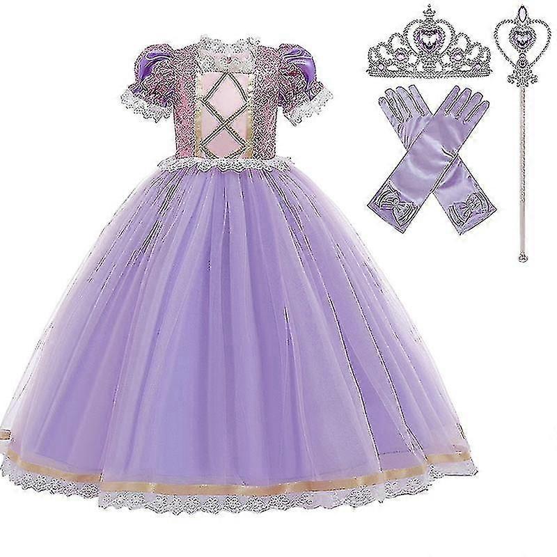 Filles Anime Princesse Robe Robes D’été Filles Cosplay Raiponce Robe Nouvel An Carnaval Costume Bir