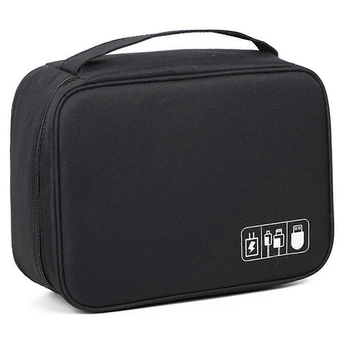 Digital Data Cable Storage Bag Multi-Functional Storage Bag,Black