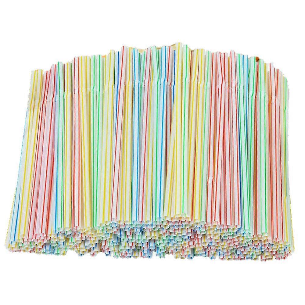 2pcs Plastic Straw Color Strip Bend 100pcs