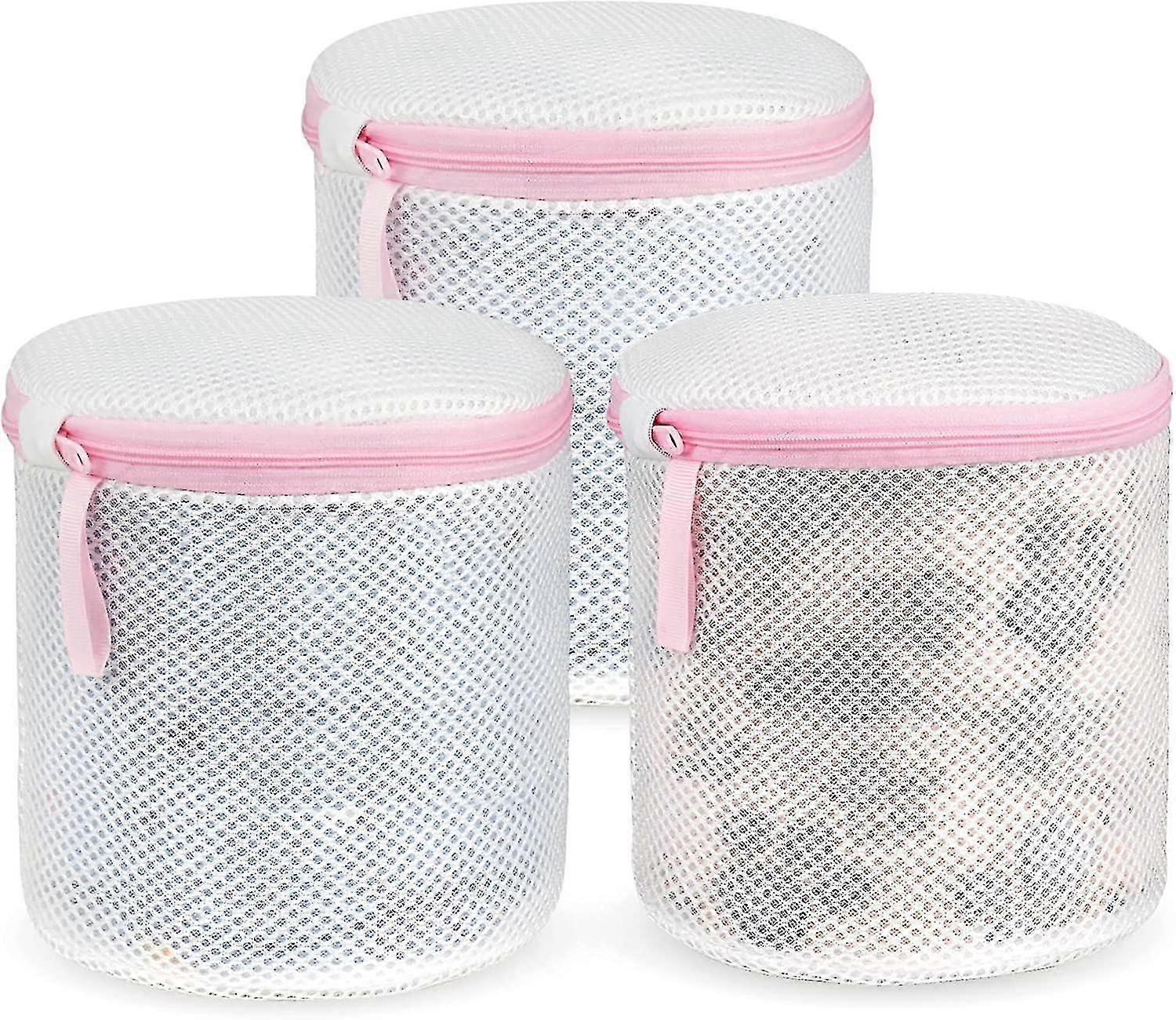 Washing Machine Net, 3pcs Cylindrical  With Zipper For Machine Washing, Reusable Washing Nets For Blouse, Stockings, Underwear, Bra, Linger