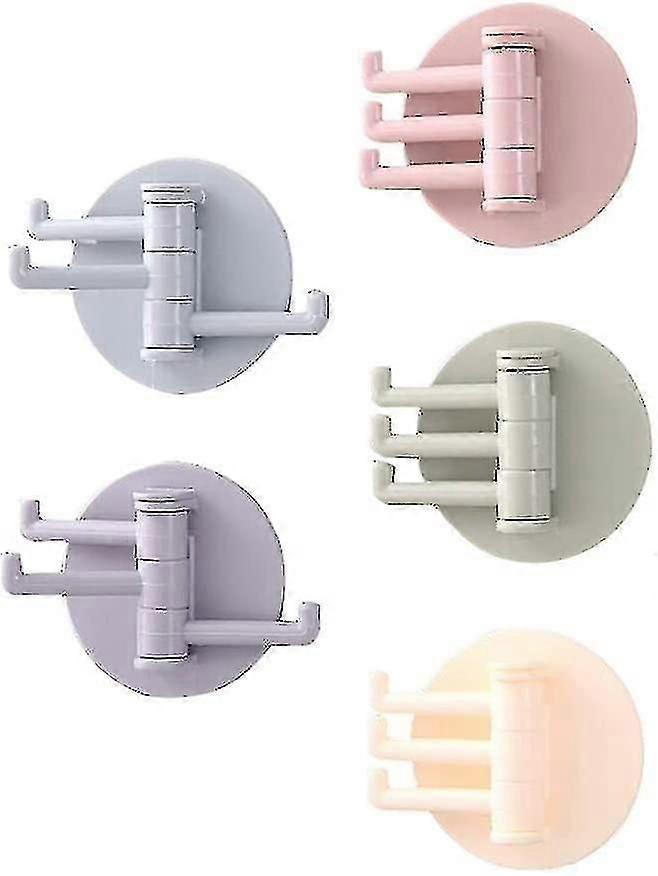 5 Pcs Self-Adhesive Wall Hooks - Versatile, Durable, and Stylish Kitchen Storage Solution in 5 Colors