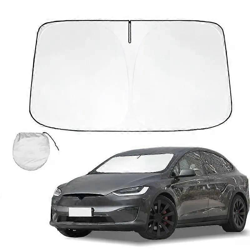 Windshield Sun Shade For Tesla Model X Sunshade Sun Visor Protector Foldable Blocks UV Rays Keep Your Car Cooler