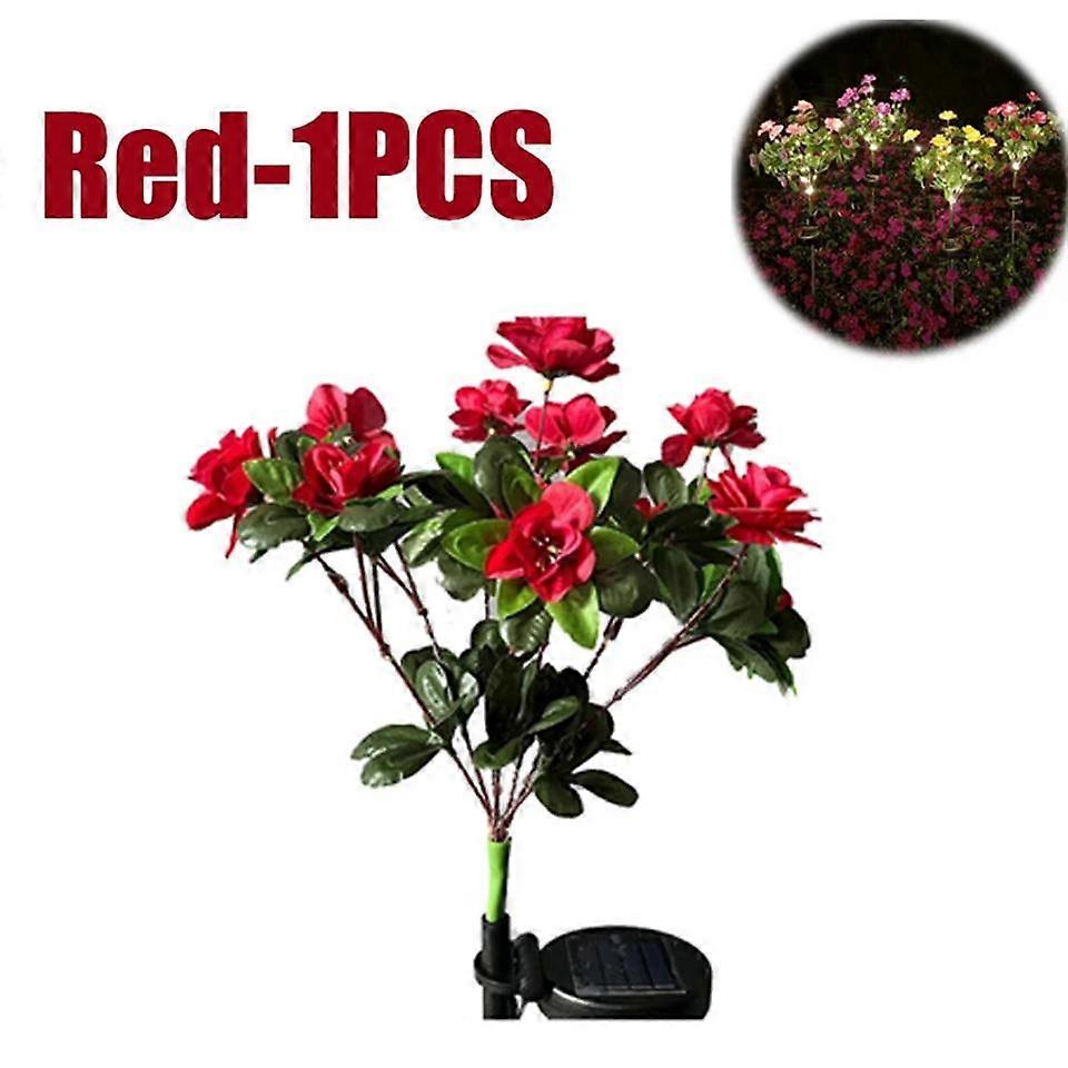 Rhododendron Solar Lamp Waterproof Yard Power LED Artificial Flower Light for Courtyard Landscape Garden Decoration Lawn Light