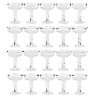 Yeni Plastik Şampanya Flütleri Tek Kullanımlık - Partiler İçin 20 Adet Şeffaf Plastik Şampanya Bardakları Şeffaf P