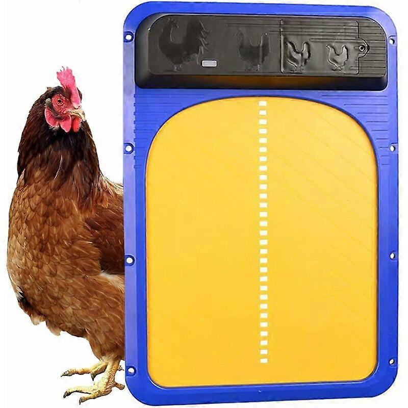 Battery Operated Automatic Chicken Coop Door, Automatic Chicken Coop Door with Light Sensor, Waterproof Chicken Coop Door Kit 35x24x3.7cm UNOIU