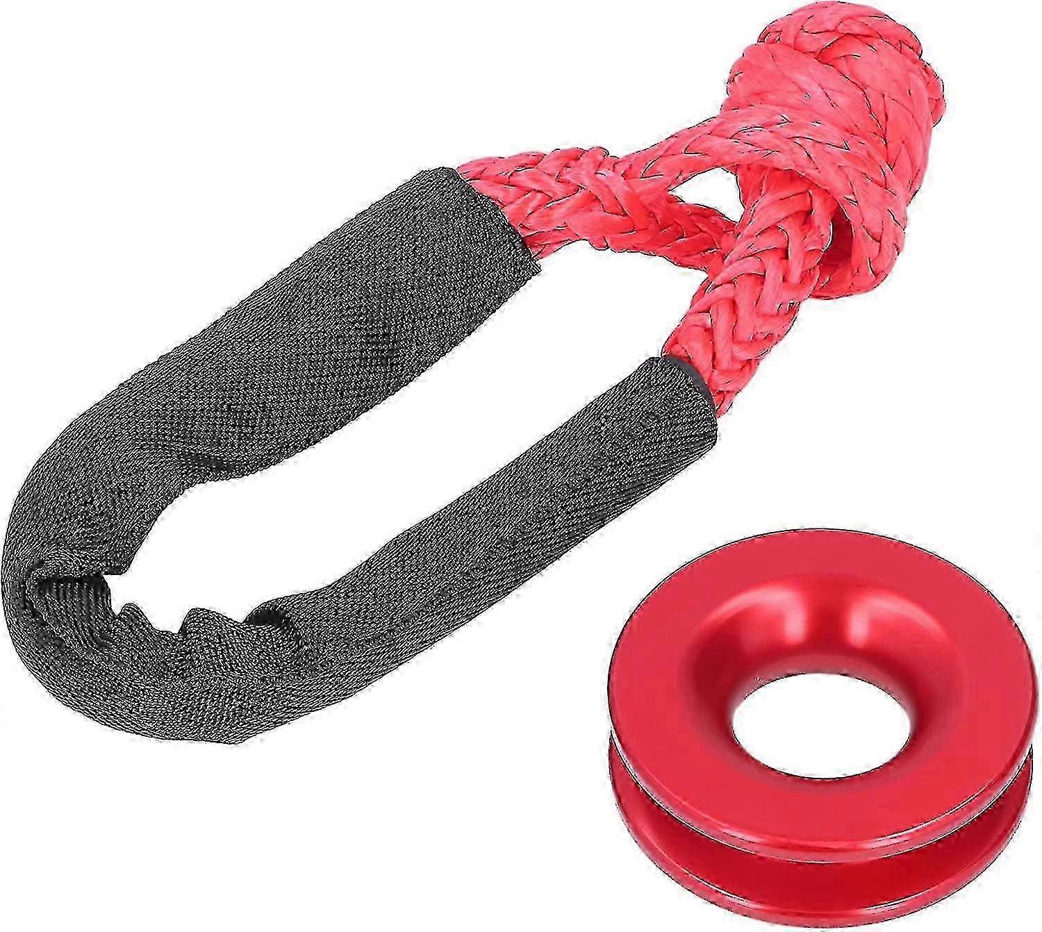 Synthetic soft chain rope recovery kit red