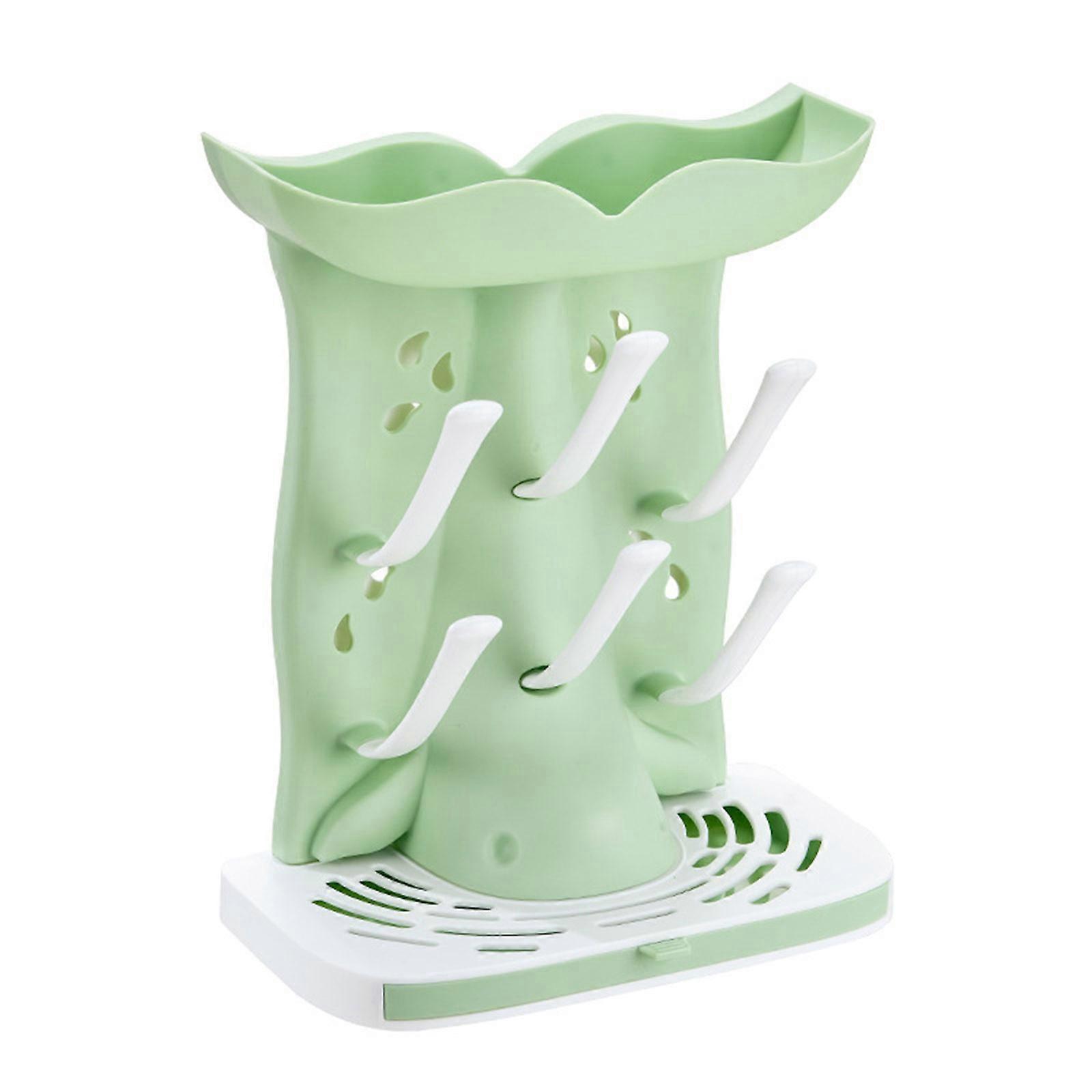 Baby Bottle Drying Rack with Modern Appearance Baby Bottle Air Dryer Vertical Bottle Drying Stand Baby Bottle Drying Green