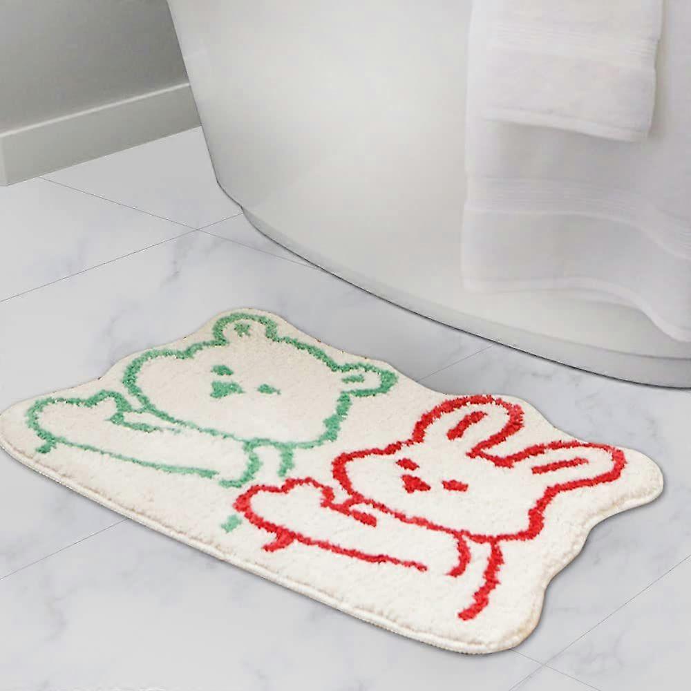 Bathroom rug, 40*60cm thick super soft plush water absorbent durable rubber backing non-slip bathroom rug, bathroom mat machine washable bathroom rug