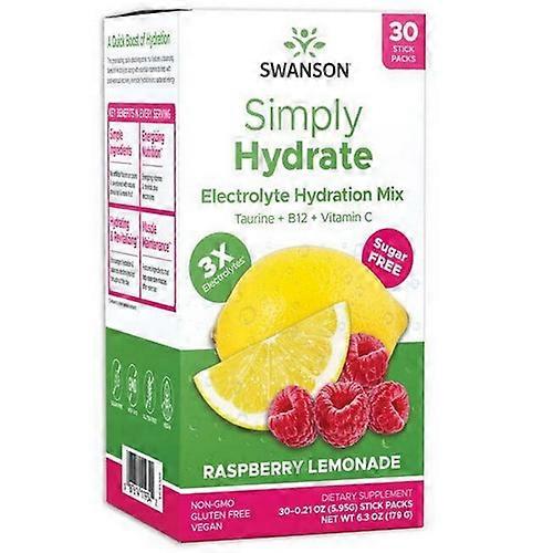 Swanson Vitamins Simply Hydrate Electrolyte Hydration Mix Raspberry Lemonade, 30 Packets