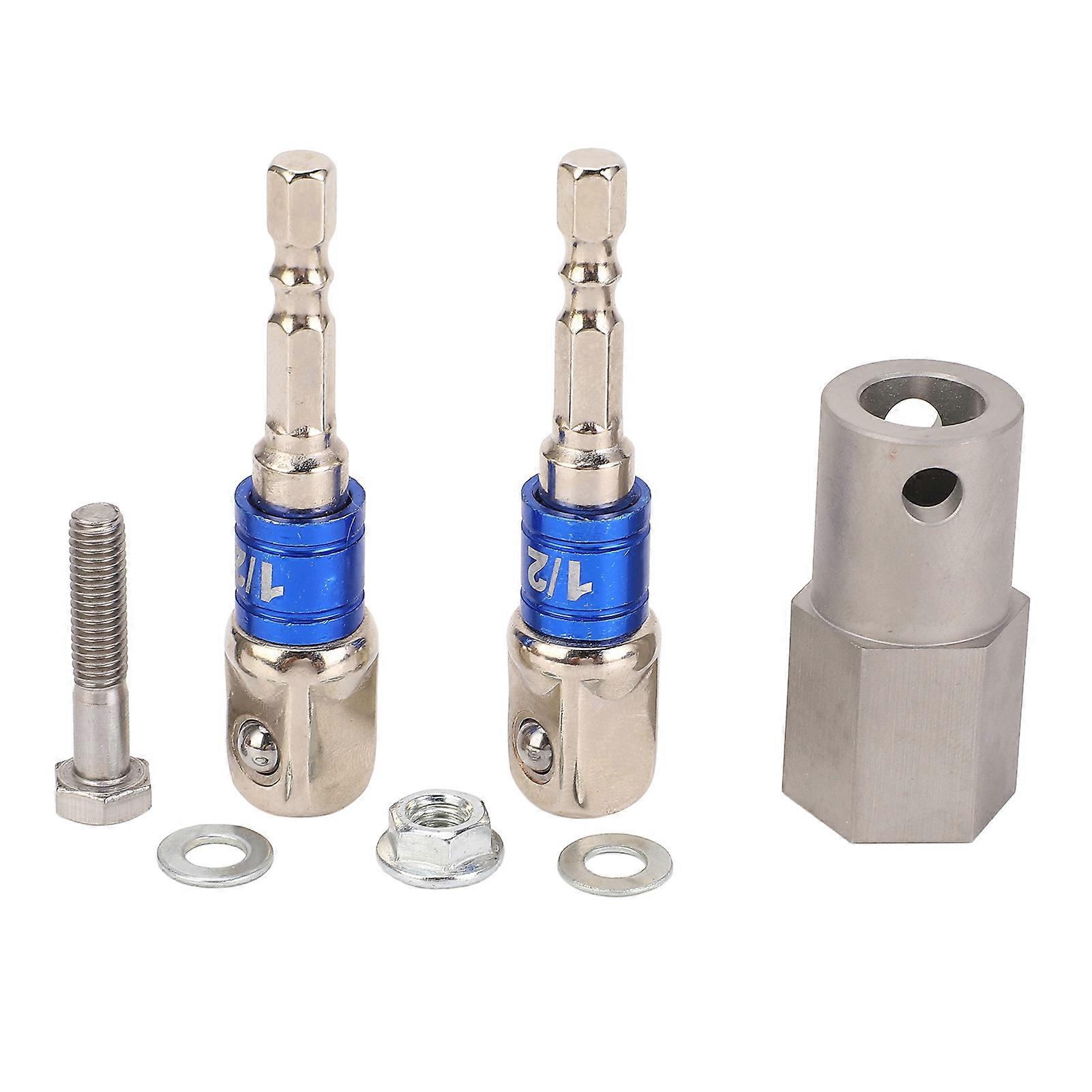 Stainless Steel Top Wind Trailer Jack Crank Handle Drill Adapter with 2 1/2 Inch Socket Adapter Bit