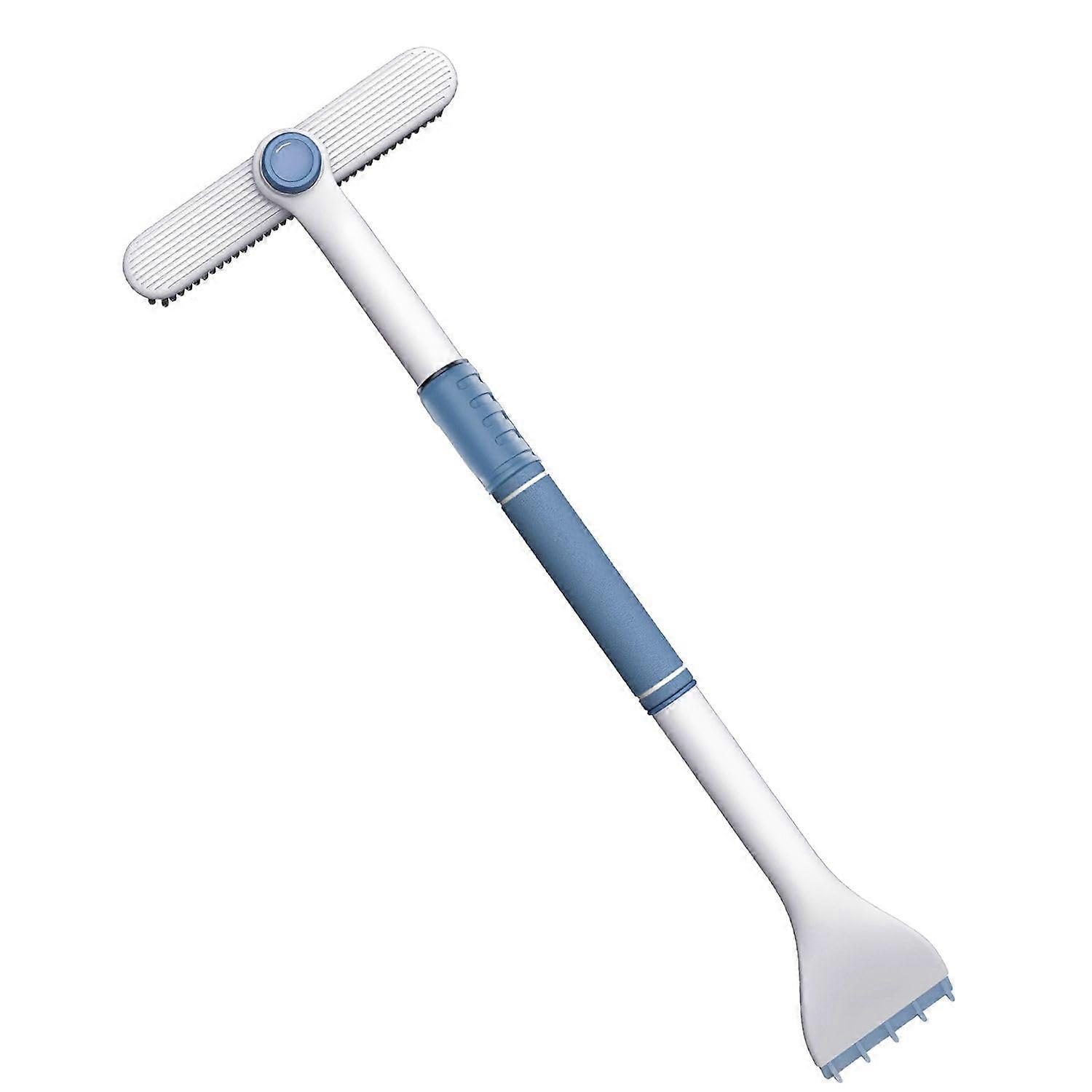 2 In 1 Ice Scraper Telescopic Car Snow Brush 26.77-33.07in 360 Pivoting Brush Head Sponge Grip
