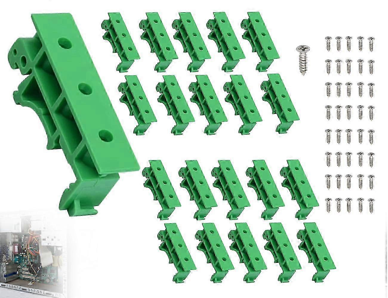 40-Piece DIN Rail Mounting Adapter Kit with 20 Mounting Brackets and 40 Screws