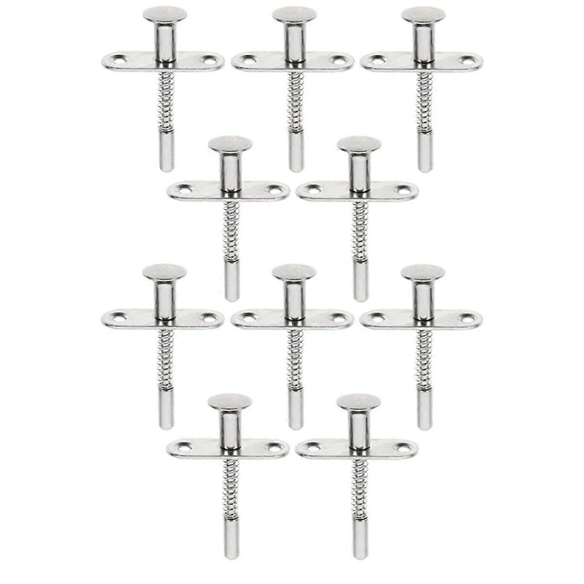 10pcs Stainless Steel Plunger Bolt Latch for Crib and Door Adjustment, Spring-Loaded Design for Secure Closure