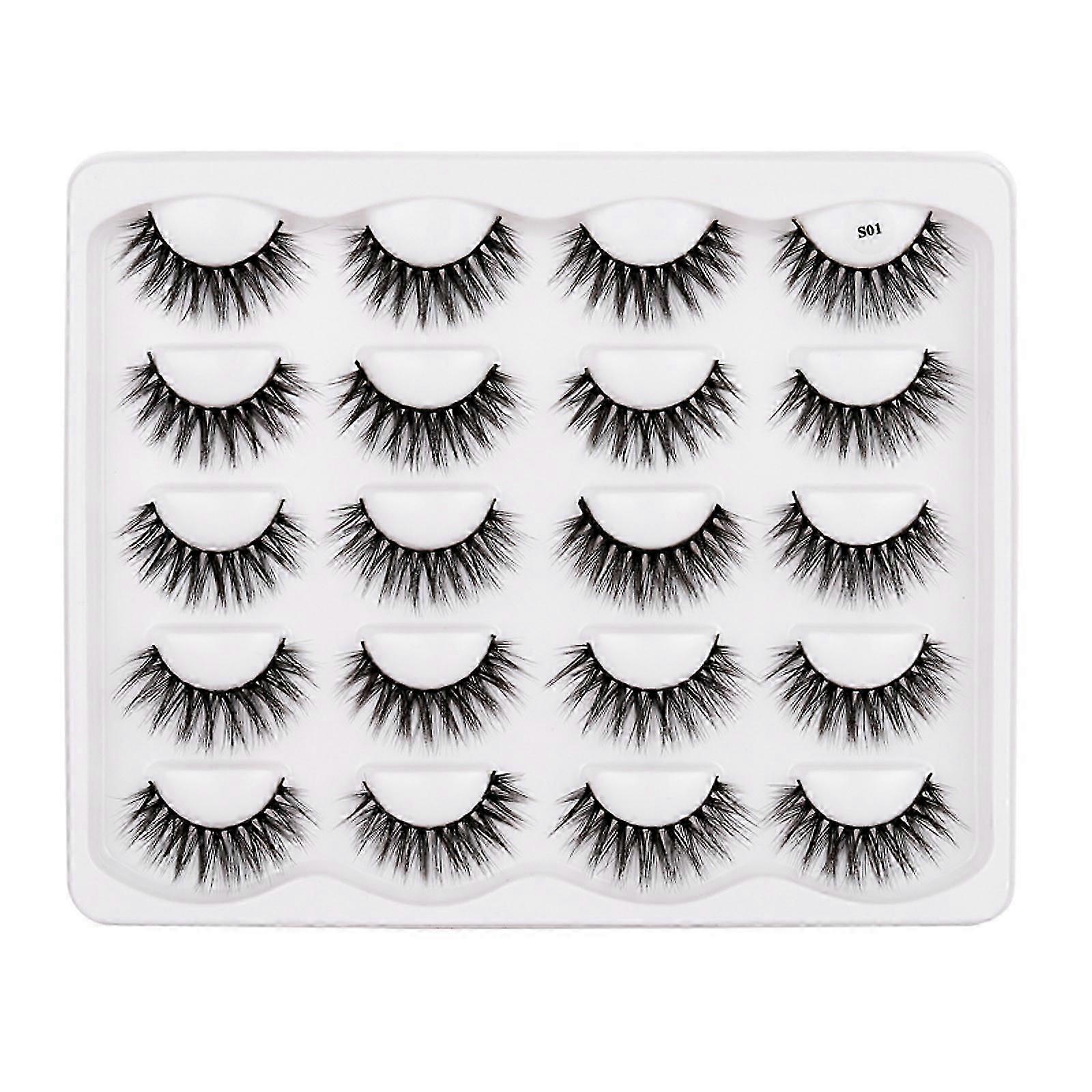 Natural Thick False Eyelashes 10 Pairs Of Mixed Eyelashes Imitation Mink Eyelashes Pure Artificial False Eyelashes PU6748