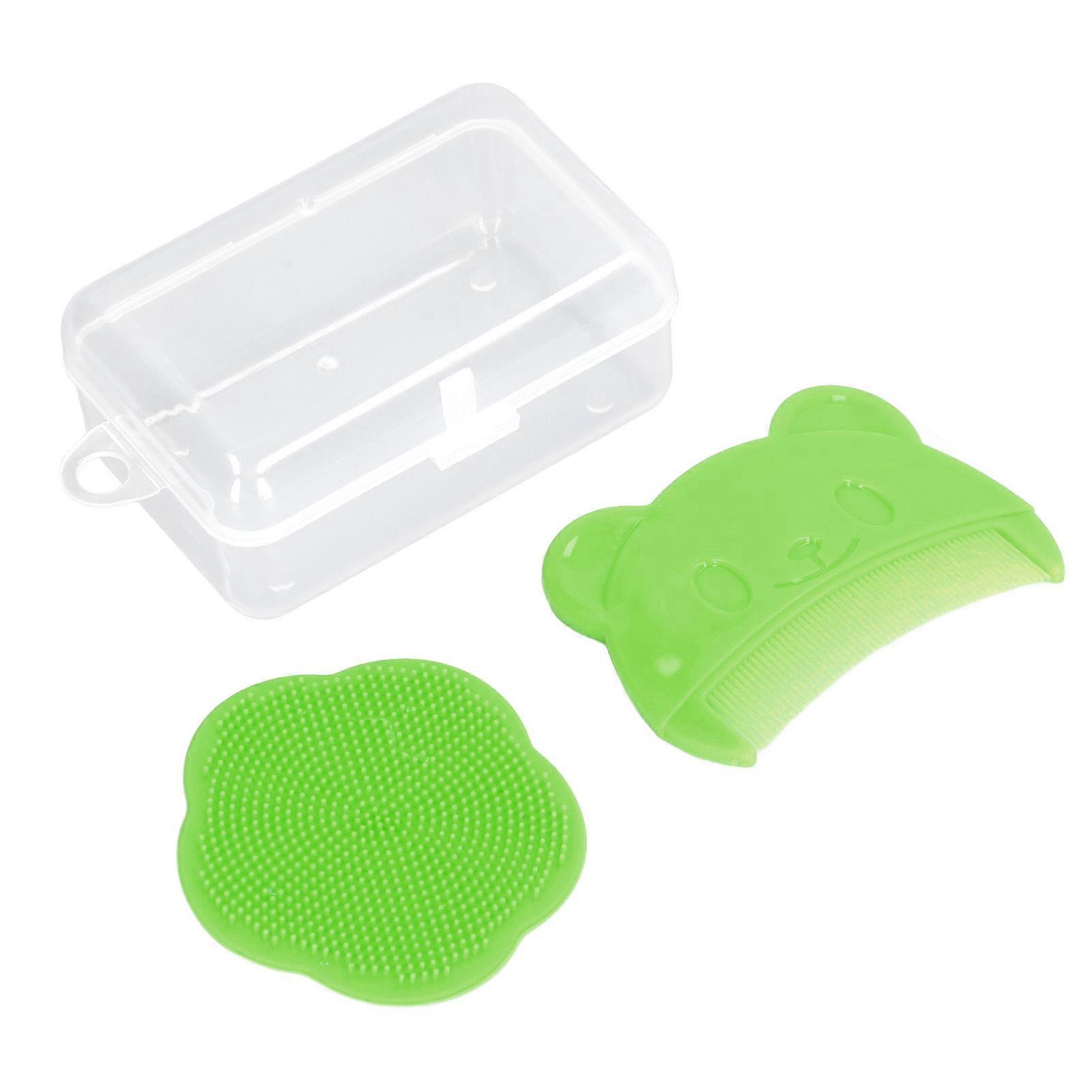 2PCS Baby Scalp Brush Set Soft Sensory Silicone Bath Brush Comfortable Newborns Scalp Bath Tool
