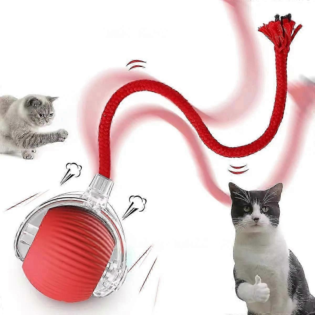 Interactive Cat Toys With Tail Automatic Electric Rolling
