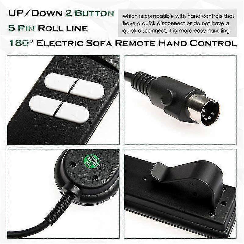 Ausla Télécommande à 2 Boutons pour Fauteuil de Relaxation Électrique, Contrôleur Manuel pour Fauteuil Élévateur et Canapé