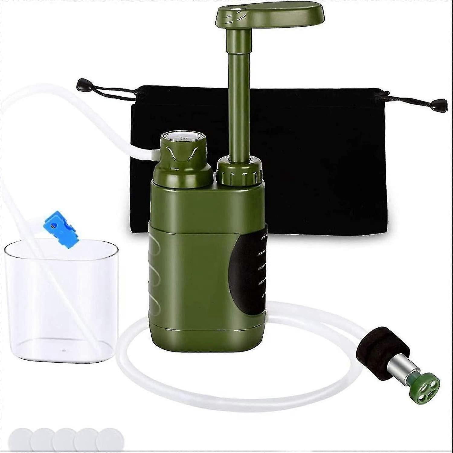 Camping Water Filter, Portable Camping Water Purifier, Multi-Layer Water Filter With Pump