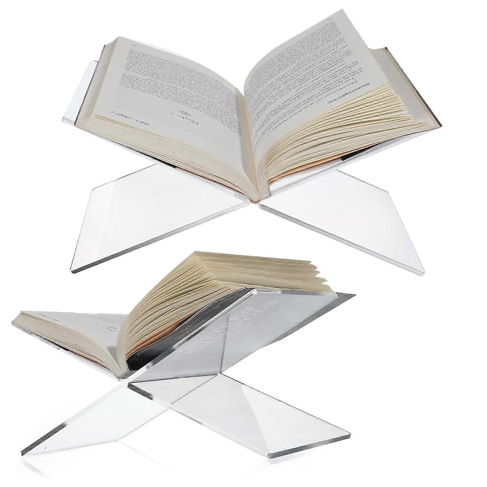 2 Pack Acrylic Book Stands for Display, 11' x 5.9' x 5' Clear Book Stand, for Display and Reading Cookbooks, Art Books, Bibles, Magazines