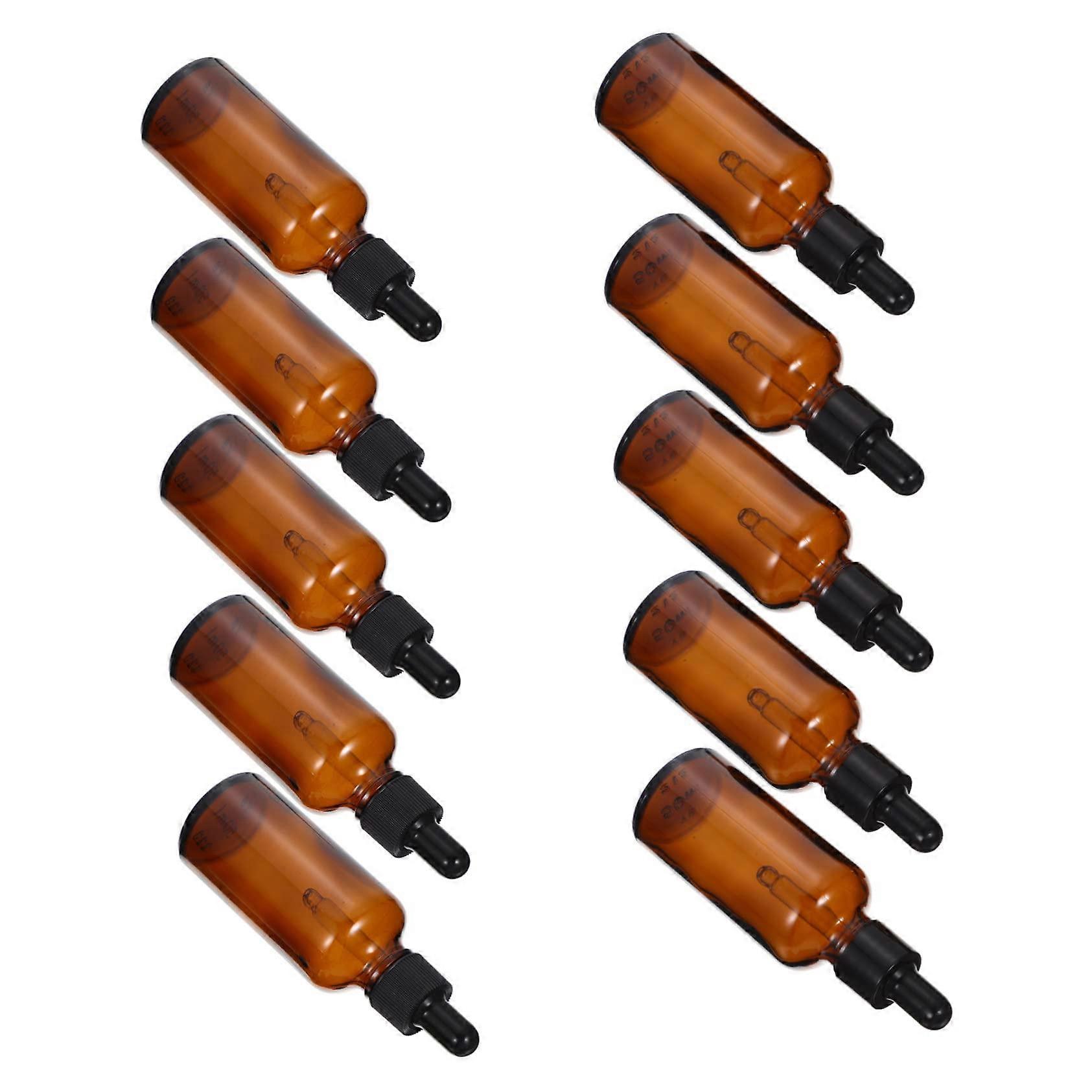Aroma Oil Dispenser 10pcs 20ml Empty Glass Dropper Bottles UV Blocking Leakproof Essential Oil Containers