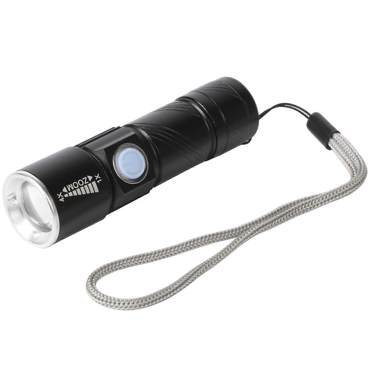 USB Rechargeable Ultra Bright LED Torch with Zoom Focus, Waterproof, Compact Design, Perfect for Outdoor Use