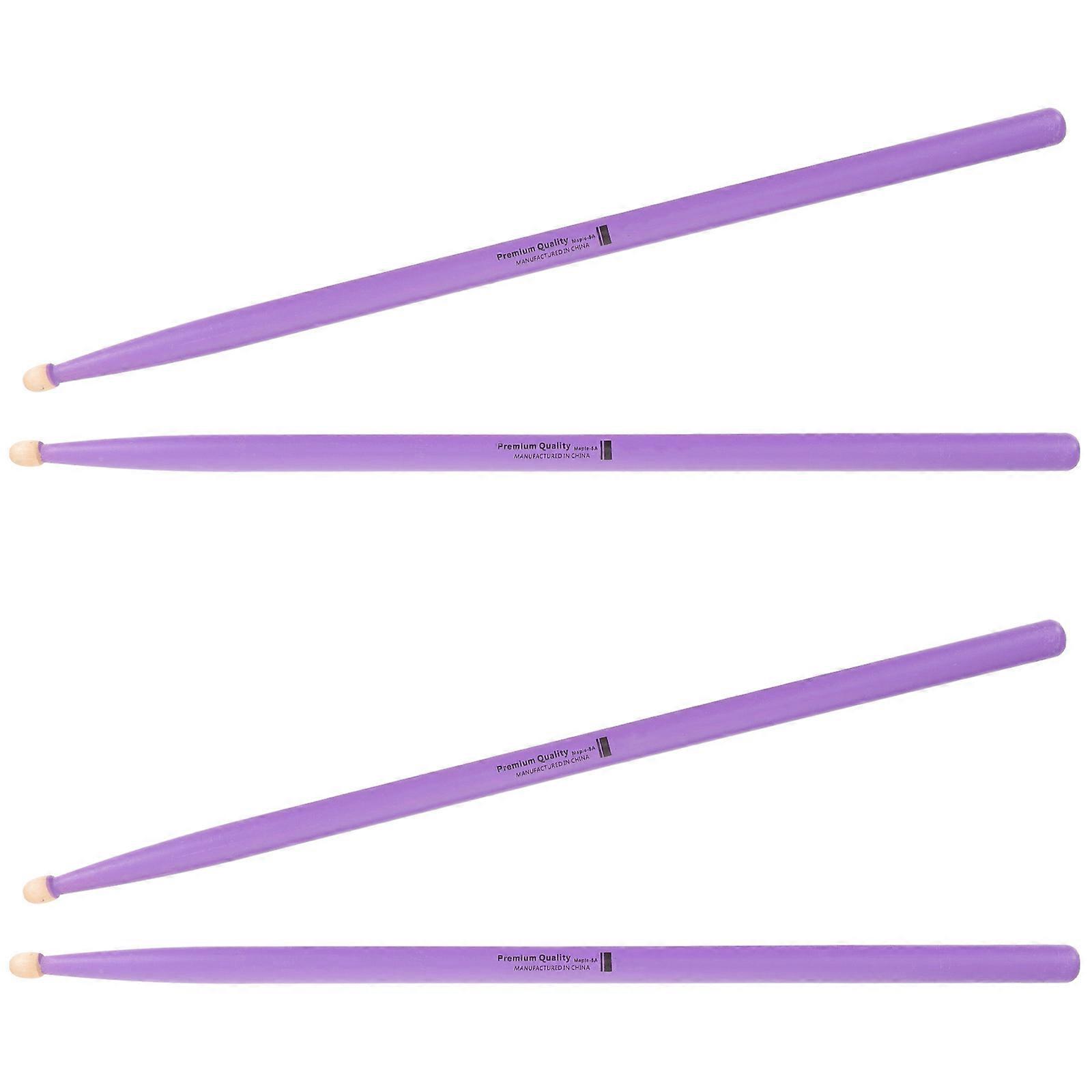 Durable Drum Sticks for Musical Instruments Made of Synthetic Material Purple Color Lightweight Easy to Carry 2 Pairs