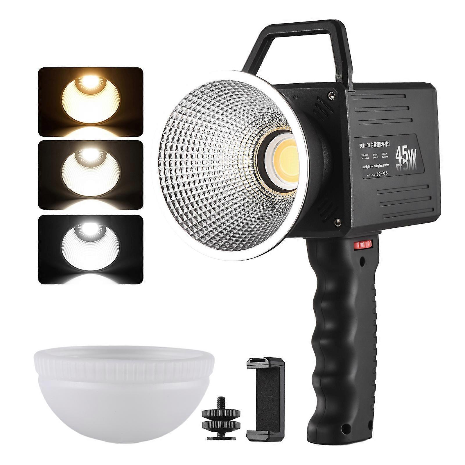 Portable Dimmable COB Video Light - Compact, Handheld, Bi-Color for Photography