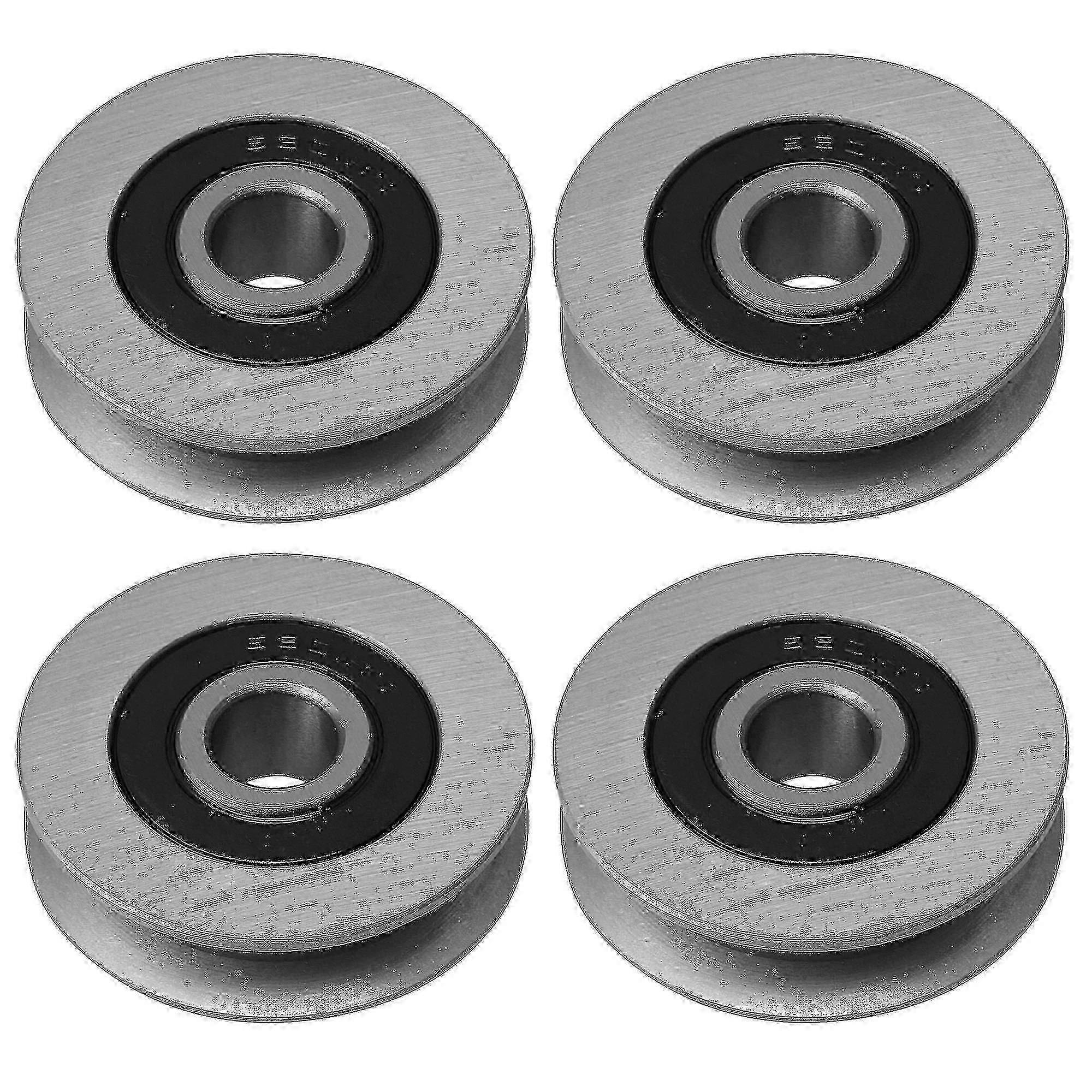 4x industriell U-formet rillehjullager stålkabelskive