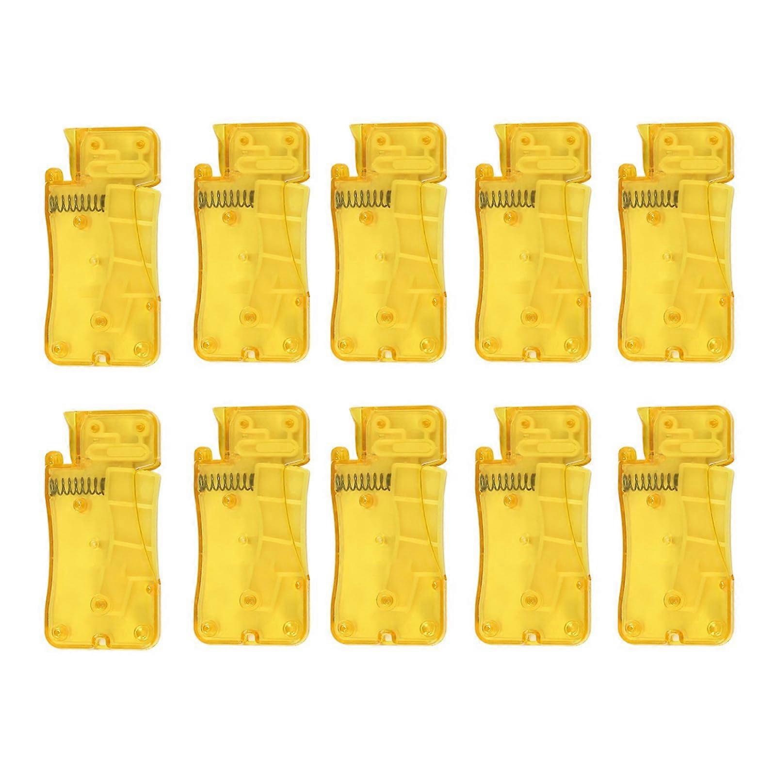 Auto Needle Threader For Hand Sewing, Self-Thread Guide, Easy-To-Use Tool, Yellow Pack Of 10