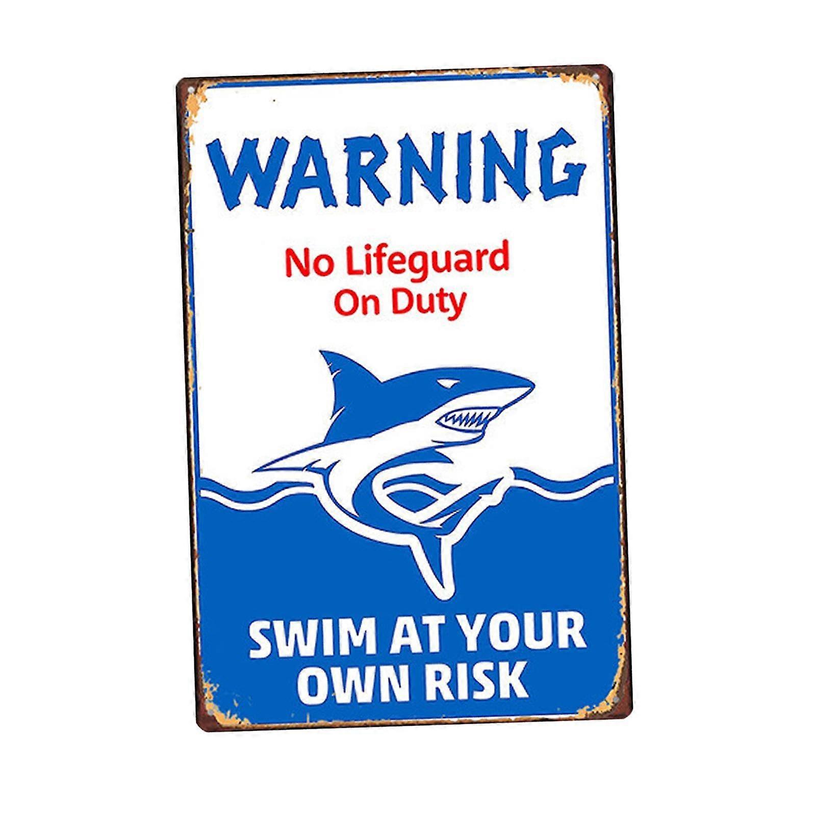 Swim at Your Own Risk Plaques Sign Tin Baths for Outdoor Pool Swimming Pool Style D