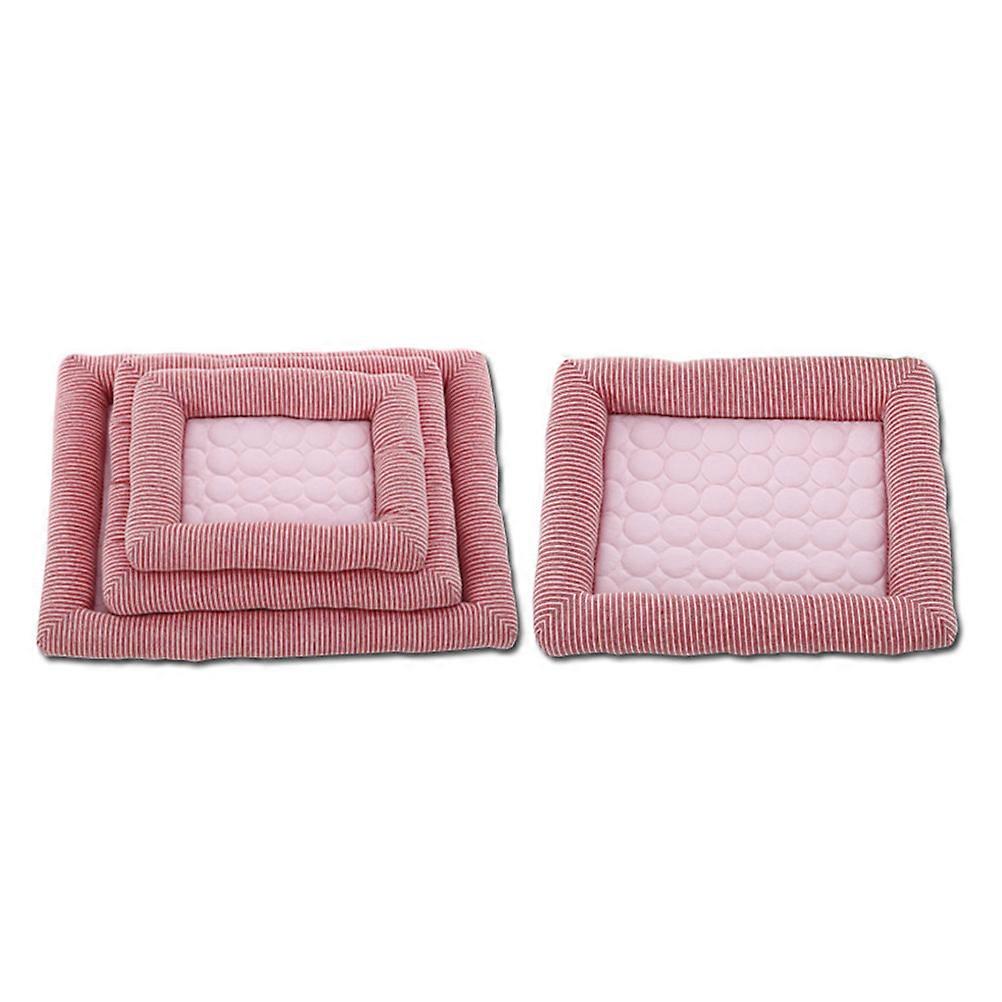Cat Cooling Mat Small Cat Cushion Summer Cool Pet Pad Pink 54x43cm Pet Cooler Cushion 1Set