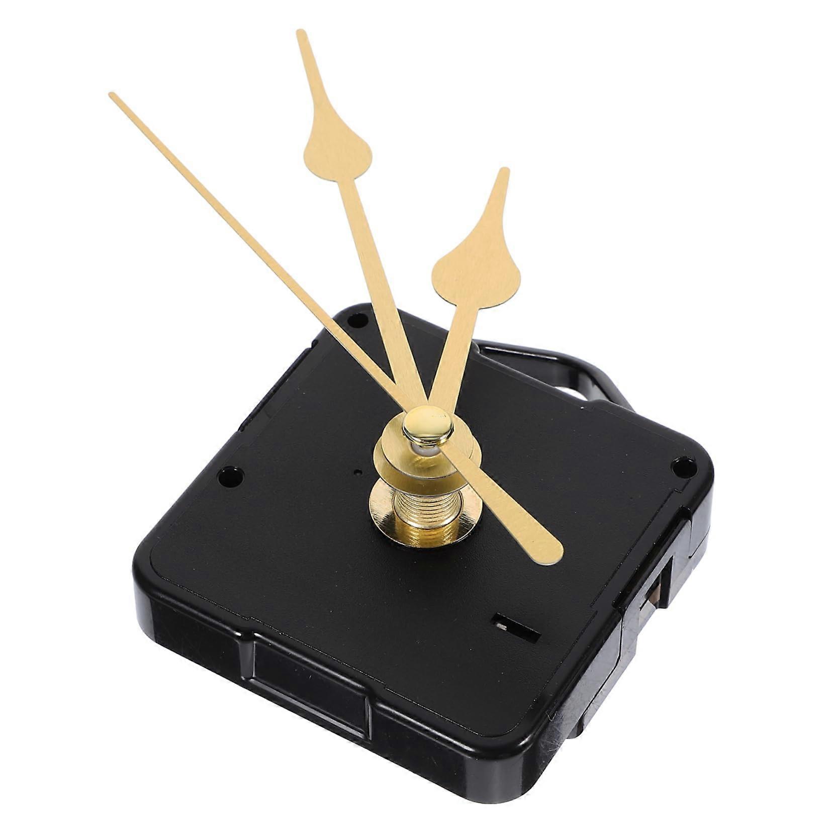 Watch Movement Clock Mechanism with Plastic Golden Hands, DIY Small Wall Clock Replacement Parts, Interchangeable Clock Components