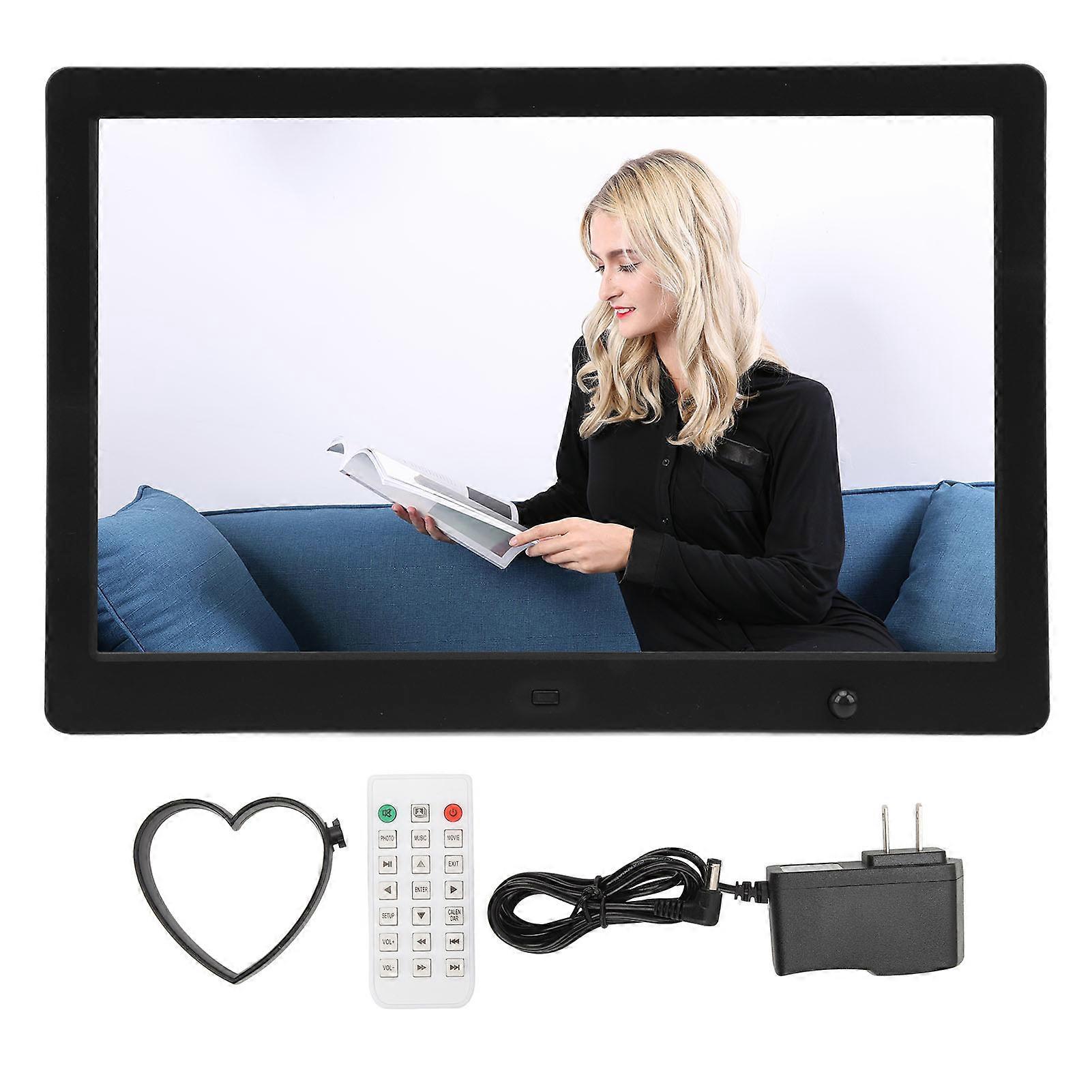 13" HD Digital Photo Frame with Motion Sensor, Video Playback, Remote Control, US Plug