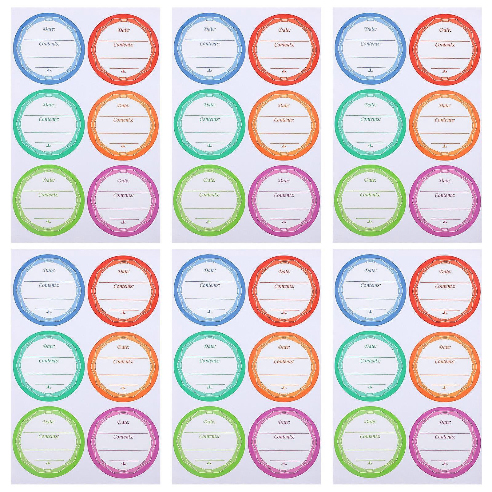 Mason Jar Labels Assorted Color Square Shape Kitchen Organization 5.00X5.00X0.10cm 10 Sheets