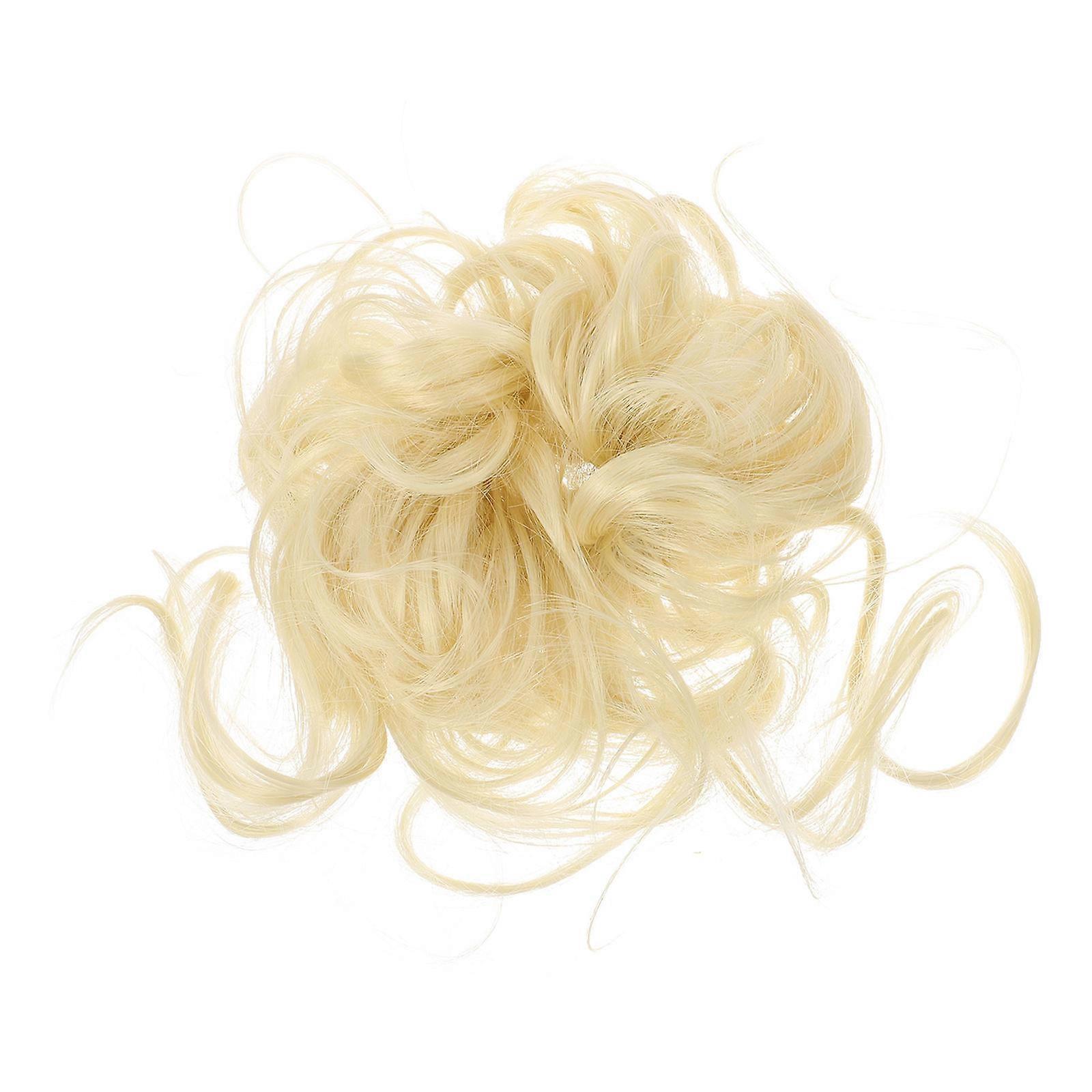 Natural Look Creation Messy Bun Scrunchie Volume Addition Ponytail Hairpiece Beige 1Set