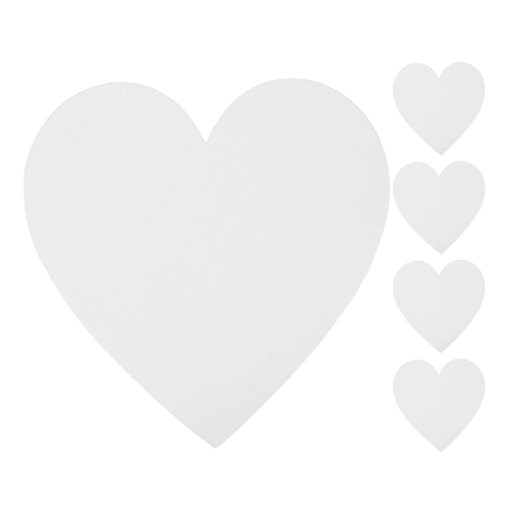 Artist Board Heart Shaped Canvas For Beginners And Students Suitable For Painting And Sketching White 5Pcs