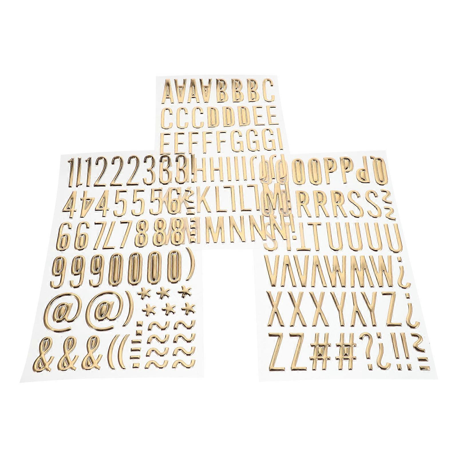 Scrapbook Accessories Gold Alphabet Stickers Minimalist Style 2 50X1 00X0 10Cm Size Crafting Diy Projects 3 Sheets