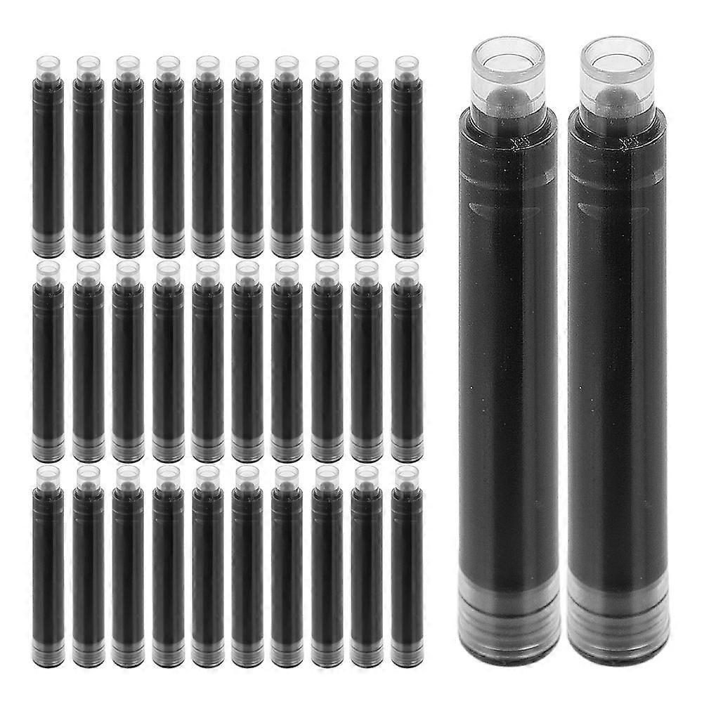 Fountain Pen Ink Refills Black Daily Use Cylindrical Sleek Smooth Writing 50Pcs