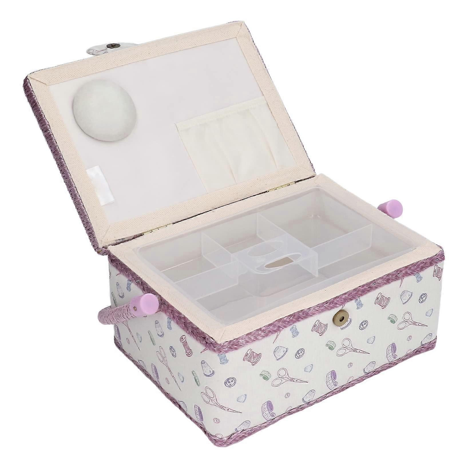 Large Sewing Storage Box And Organizer 9.45x6.89x4.92 In Fold-Resistant Fabric For Beginners