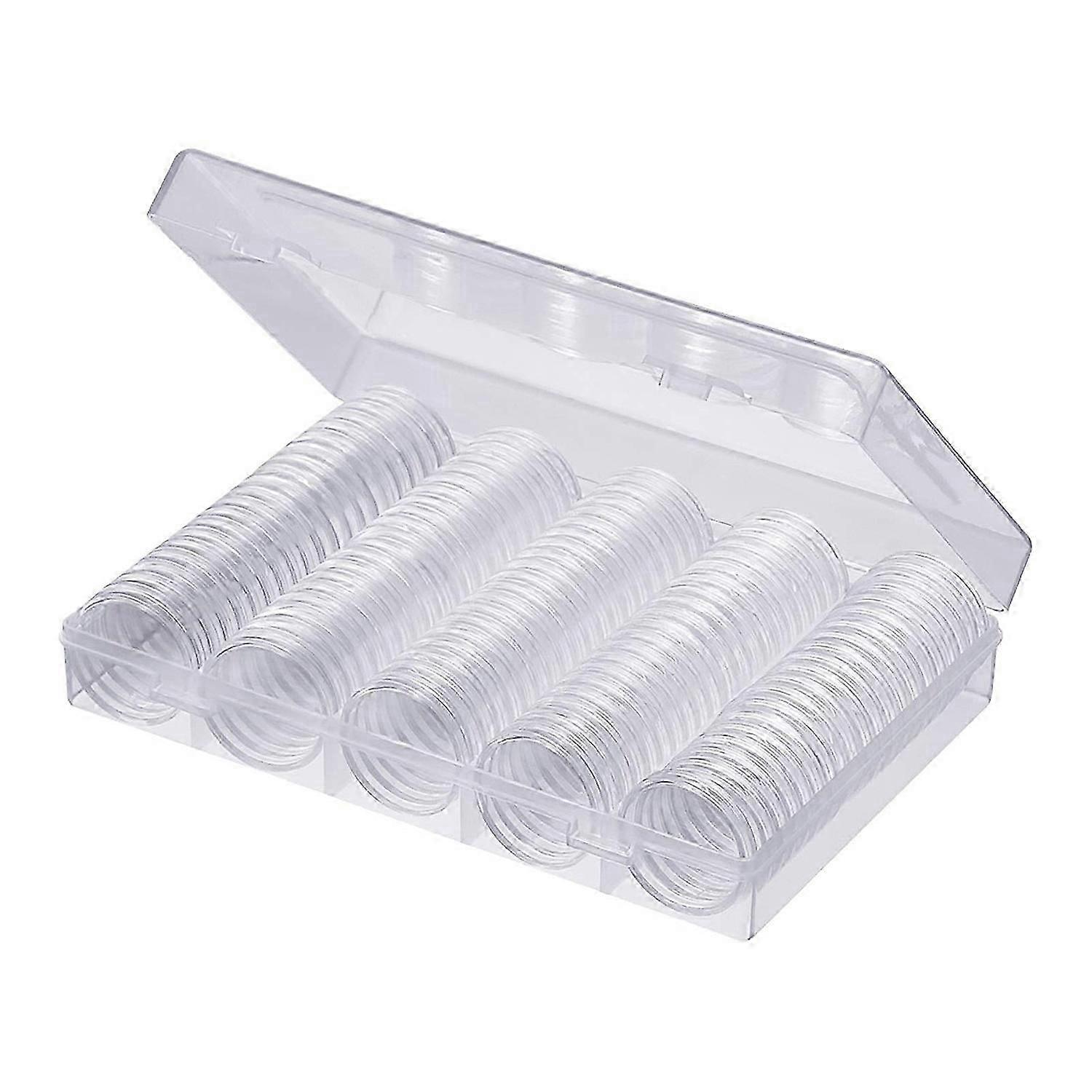Plastic Coin Storage Box 30mm Collectable Coin Box Coin Capsule with Storage Organizer