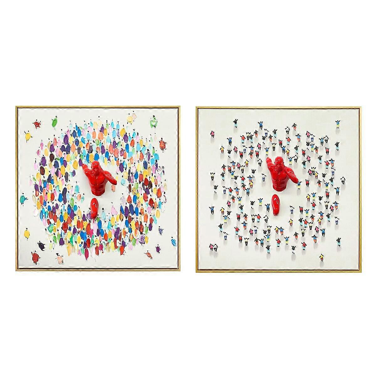 Canvas Home ESPRIT Resin polystyrene canvas 80 x 3.5 x 80 cm