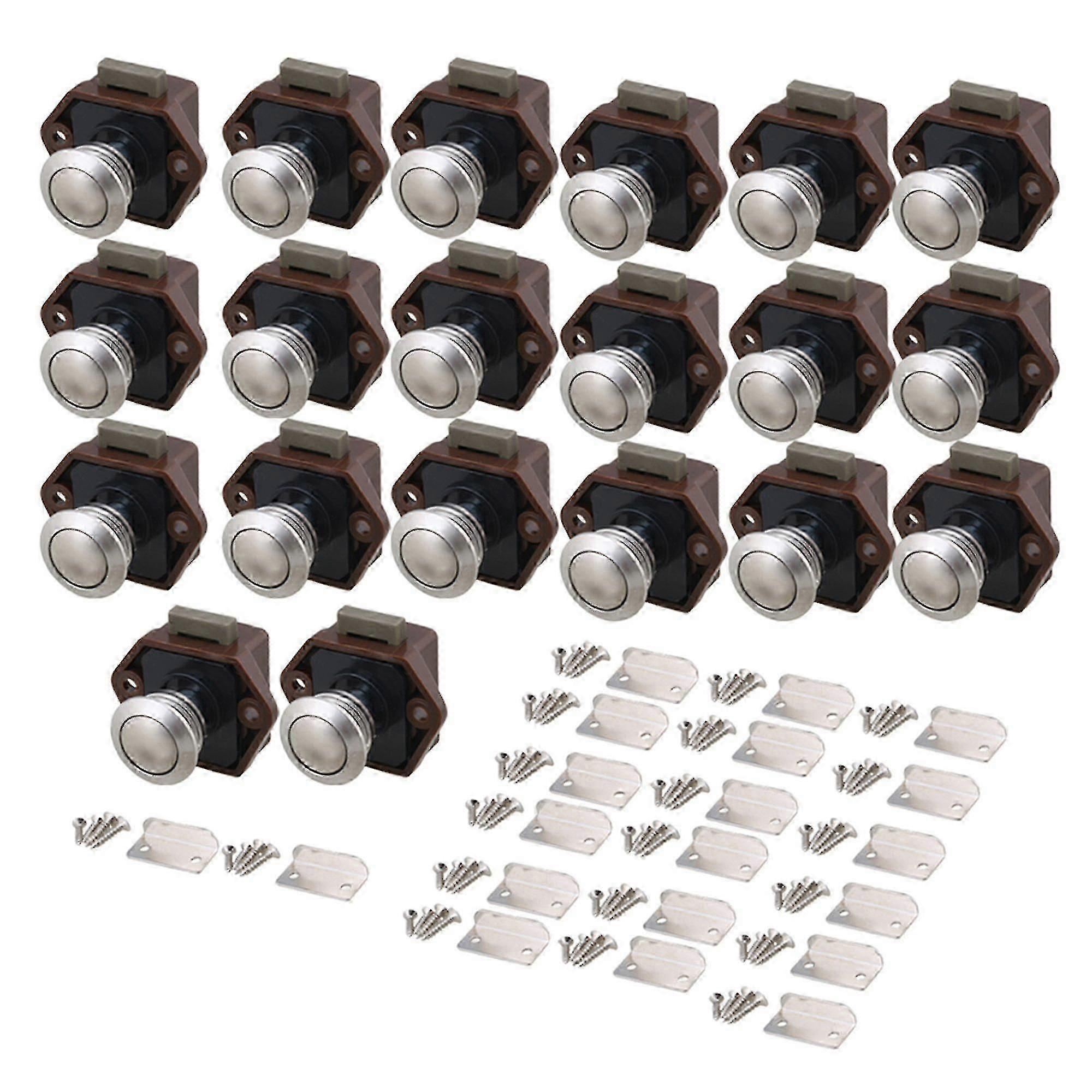 20pcs Brown Push Button Cabinet Latch For Rv Caravan Cupboard Door