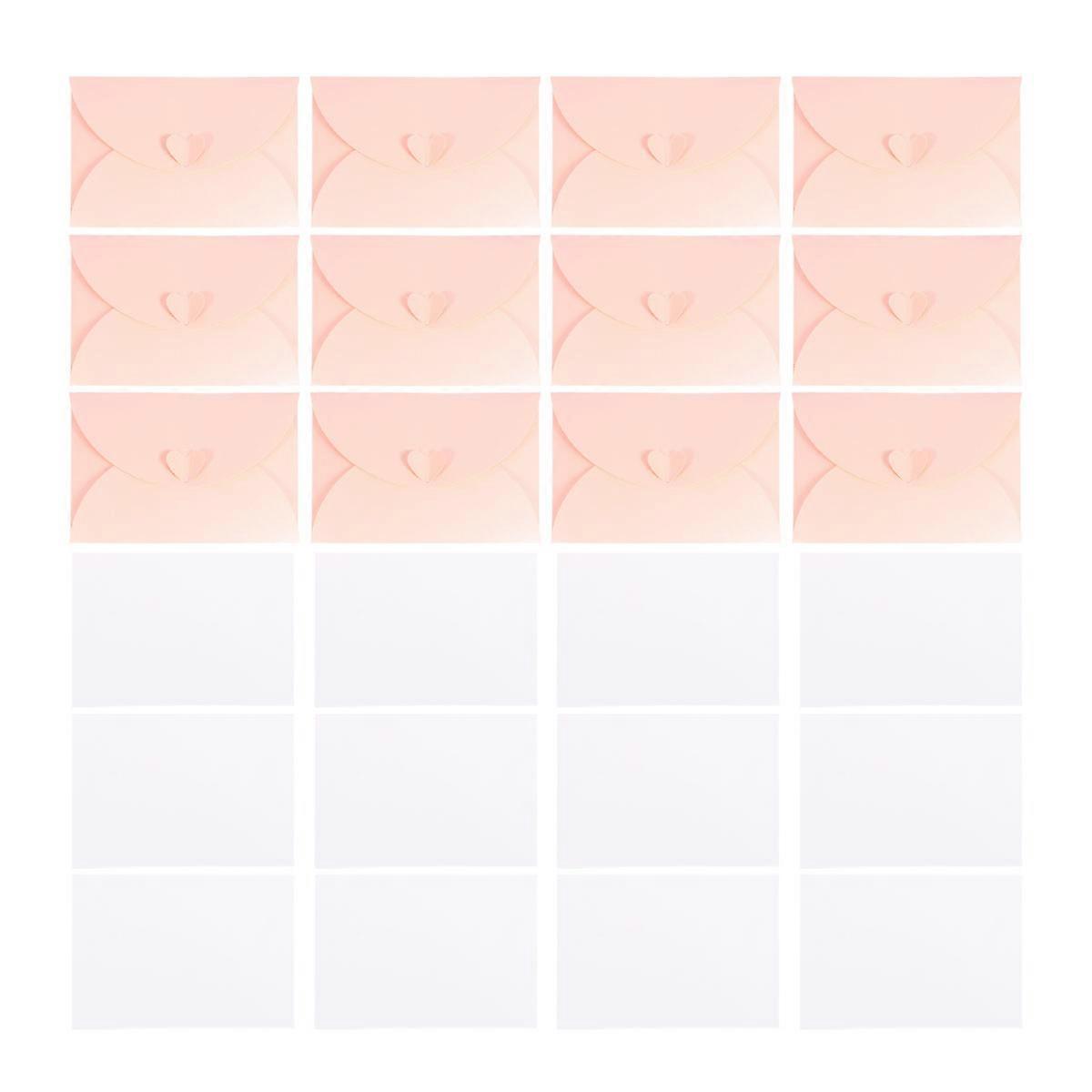 Clasp Envelope Greeting present Packaging Heart-shaped Buckles Pink 15.5x10.5cm Message 20Pcs
