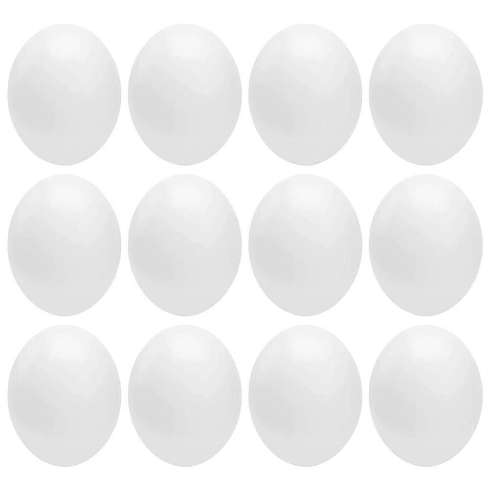 12Pcs Delicate Simulated Eggs Multi-function Plastic Eggs Household Egg Props Bird Accessory