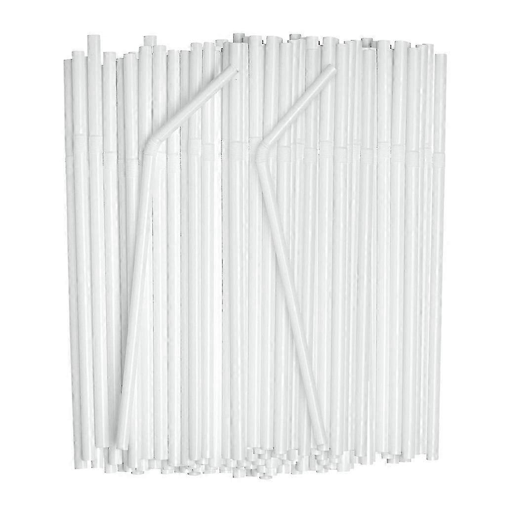 Individually Packaged White Plastic Flexible Straw Kitchen Dining Room