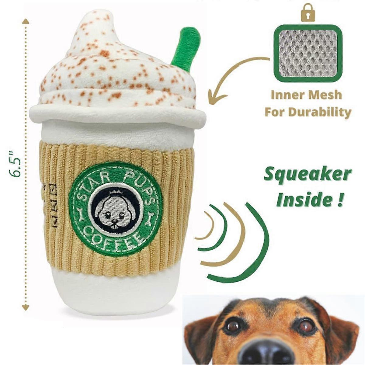 Parody Star Pups Coffee Dog Toy Pup' Spice Latte