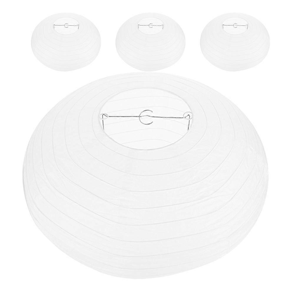 White Japanese Lantern Handmade Foldable Lantern For 40.00X40.00X22.00CM Light Diffusion 4Pcs