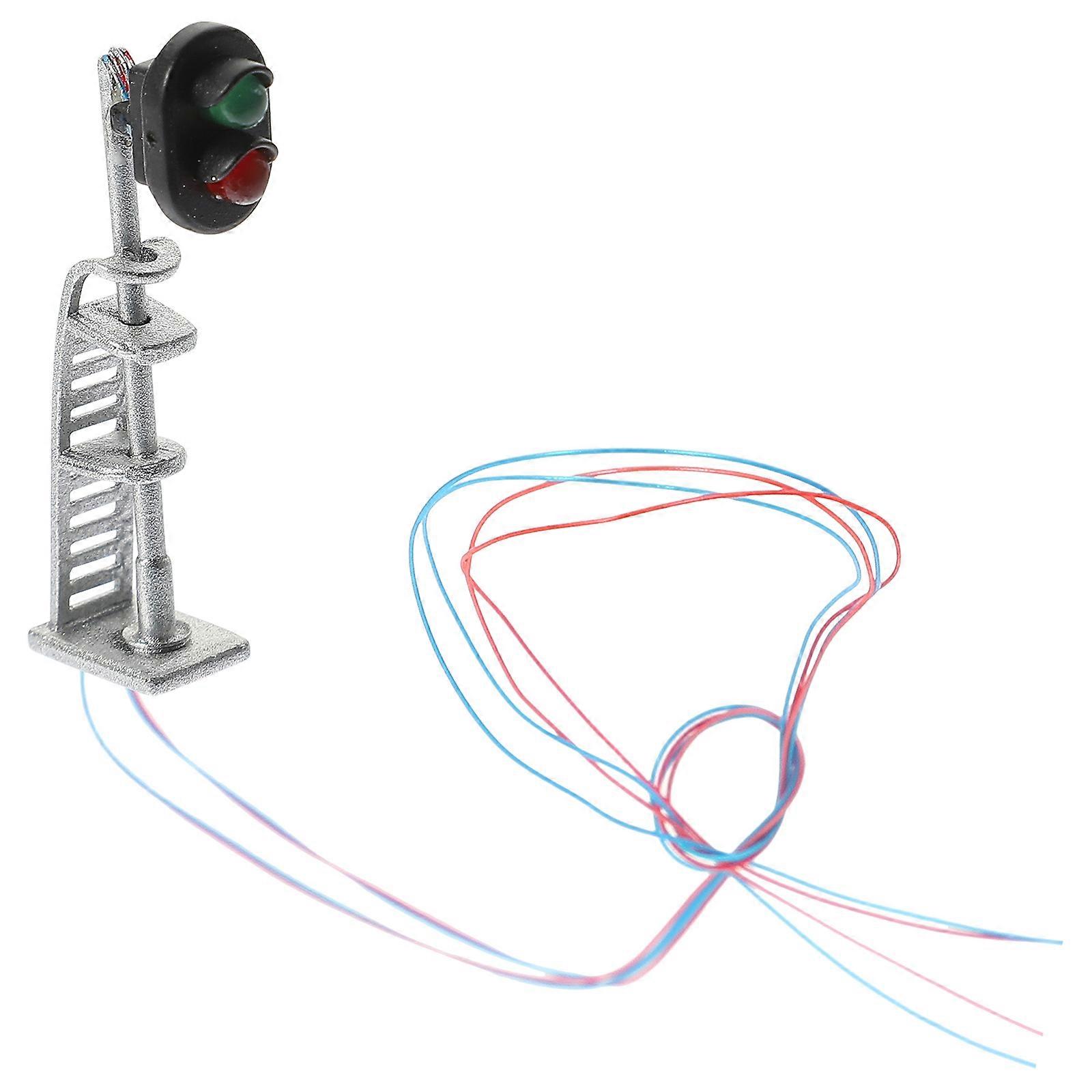 Model Railroad Light Signal Model Train Scenery Diy Miniature Traffic Light Silver 3.5X1.1X0.7CM Artistic Creation 1Pcs